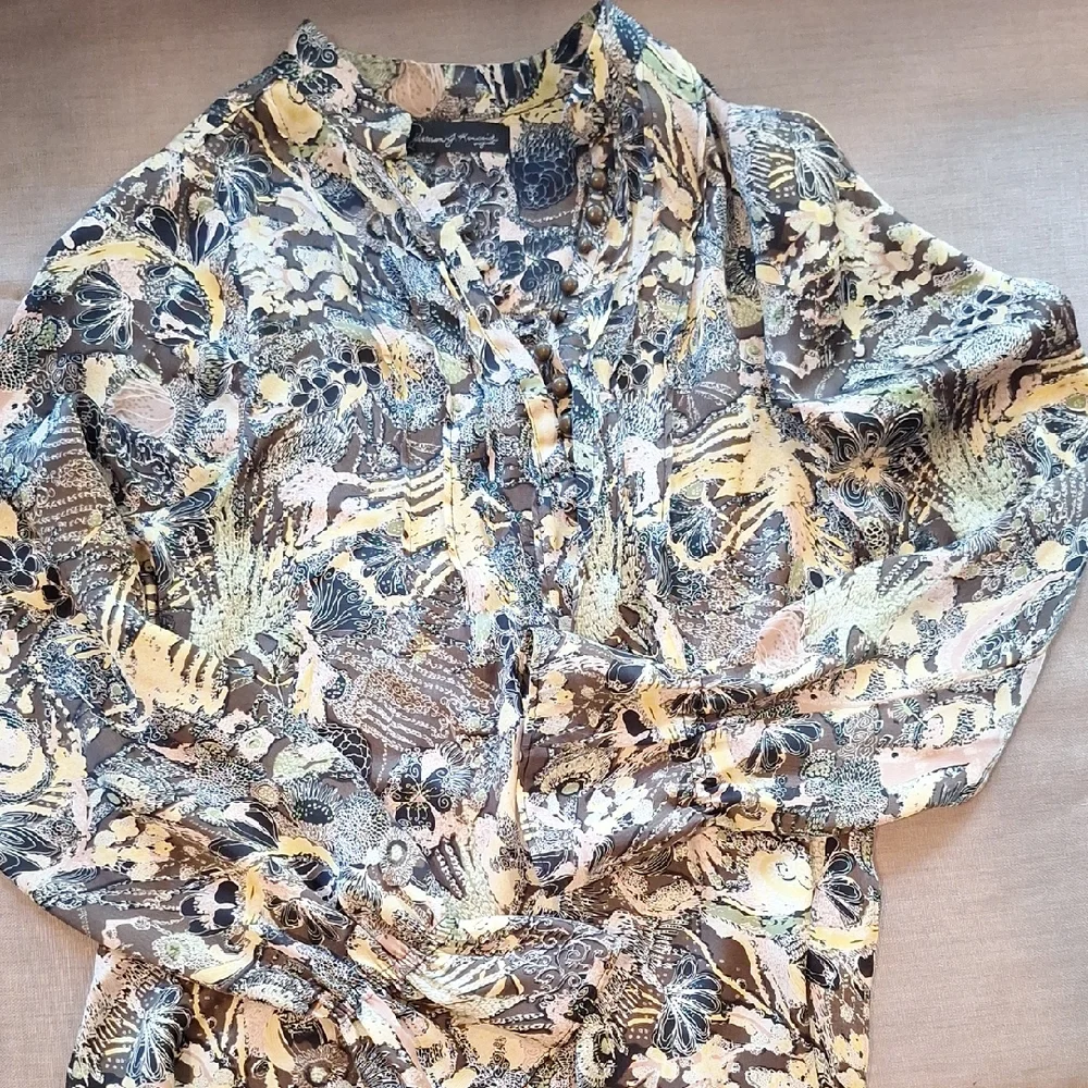 Patterson J. Kincaid Lightweight Multicolor Blouse Small